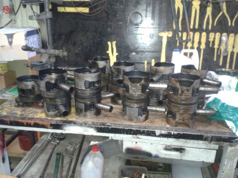 Kolvar redo för avfärd till tvätt